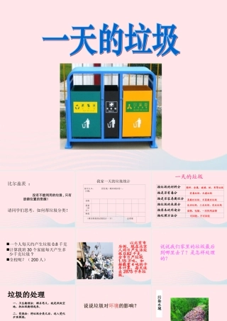 六年级科学下册 第四单元 环境和我们 1 一天的垃圾课件 教科版-教科版小学六年级下册自然科学课件