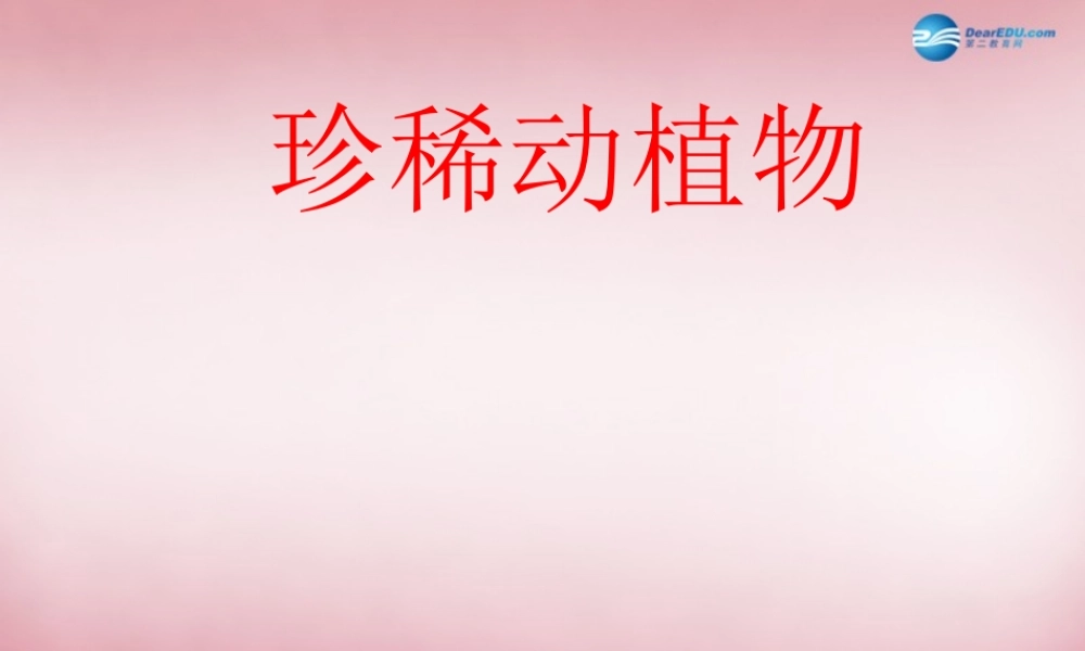 六年级科学上册 第5单元 24 珍稀动植物课件8 青岛版