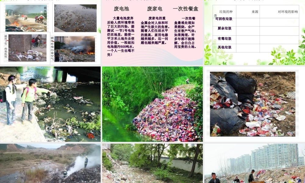 六年级科学下册 第四单元 环境和我们 1一天的垃圾课件 教科版-教科版小学六年级下册自然科学课件