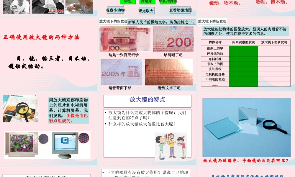 六年级科学下册 第一单元 微小世界 1 放大镜课件1 教科版-教科版小学六年级下册自然科学课件