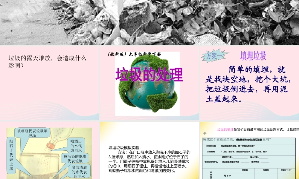 六年级科学下册 第四单元 环境和我们 2 垃圾的处理课件 教科版-教科版小学六年级下册自然科学课件