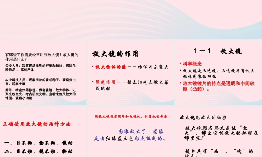 六年级科学下册 第一单元 微小世界 1 放大镜课件3 教科版-教科版小学六年级下册自然科学课件