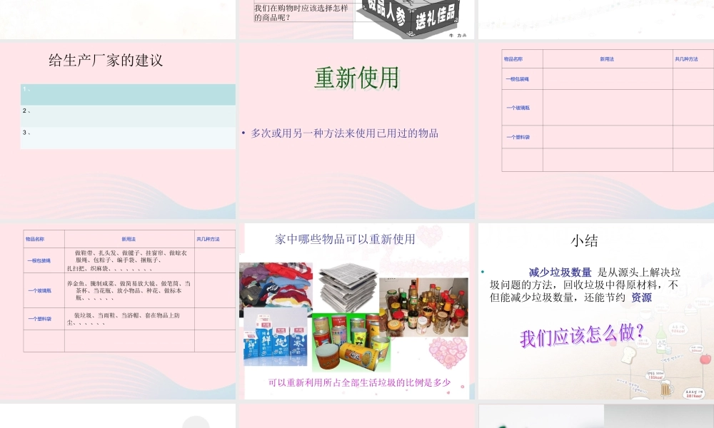 六年级科学下册 第四单元 环境和我们 3《减少丢弃及重新使用》课件 教科版-教科版小学六年级下册自然科学课件