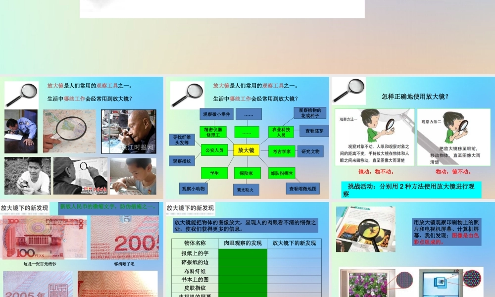 六年级科学下册 第一单元 微小世界 1放大镜课件 教科版-教科版小学六年级下册自然科学课件
