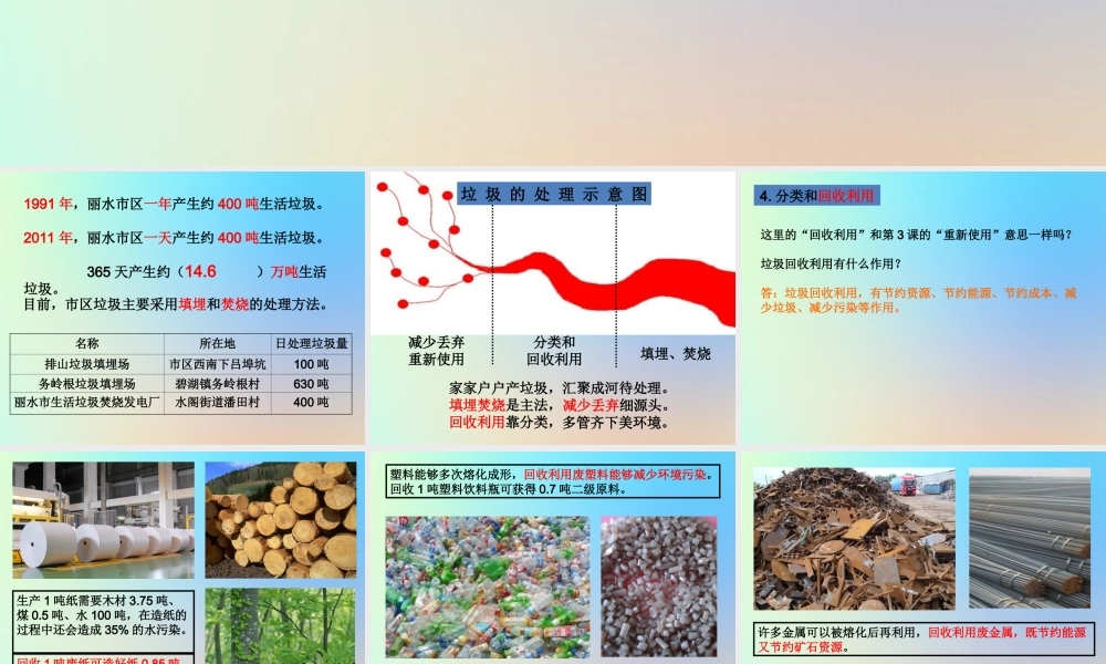 六年级科学下册 第四单元 环境和我们 4分类和回收利用课件 教科版-教科版小学六年级下册自然科学课件