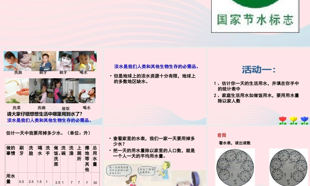 六年级科学下册 第四单元 环境和我们 5一天的生活用水课件 教科版-教科版小学六年级下册自然科学课件