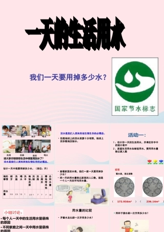 六年级科学下册 第四单元 环境和我们 5一天的生活用水课件 教科版-教科版小学六年级下册自然科学课件