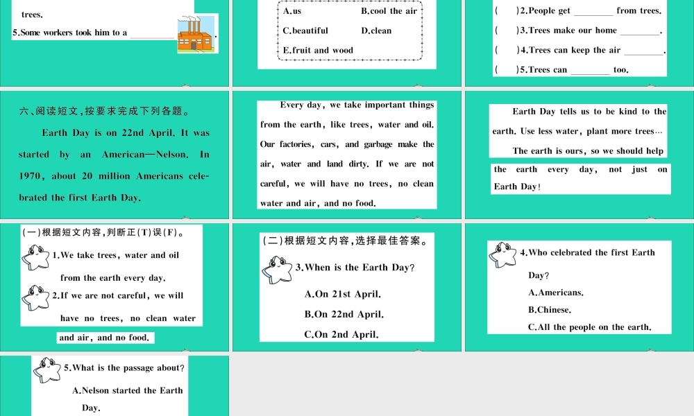 六年级英语上册 Module 4 The natural world Unit 11 Trees作业课件 沪教牛津版（三起）-牛津版小学六年级上册英语课件