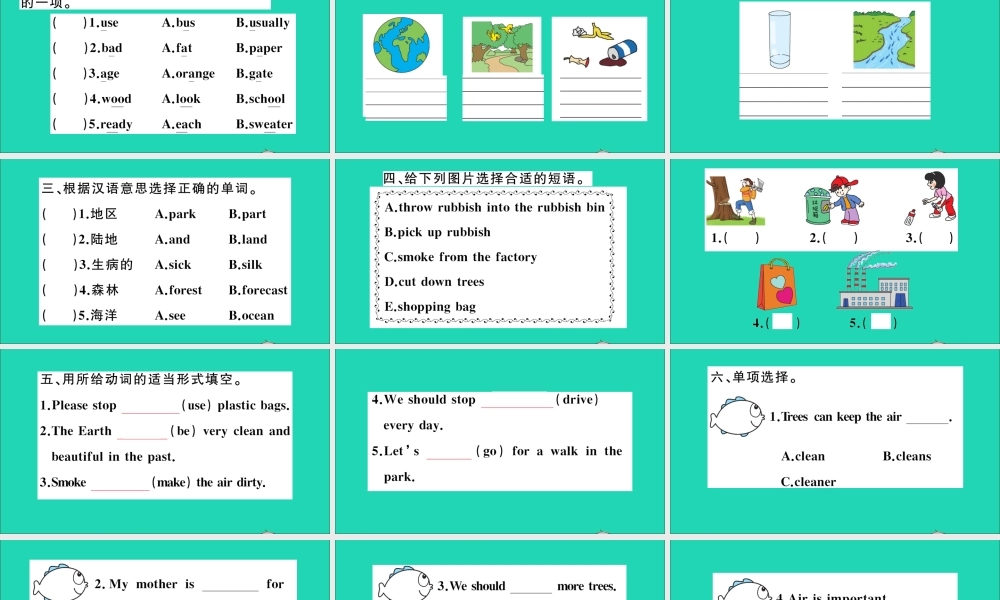 六年级英语上册 Module 4 The natural world Unit 12 The Earth作业课件 沪教牛津版（三起）-牛津版小学六年级上册英语课件