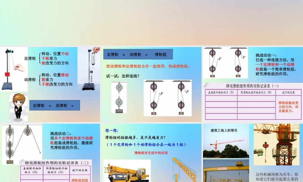 六年级科学上册 工具和机械 6滑轮组课件 教科版-教科版小学六年级上册自然科学课件