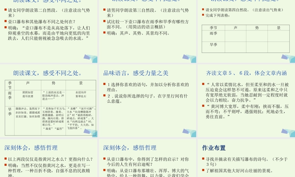 六年级语文上册 壶口瀑布课件1 鄂教版-鄂教版小学六年级上册语文课件