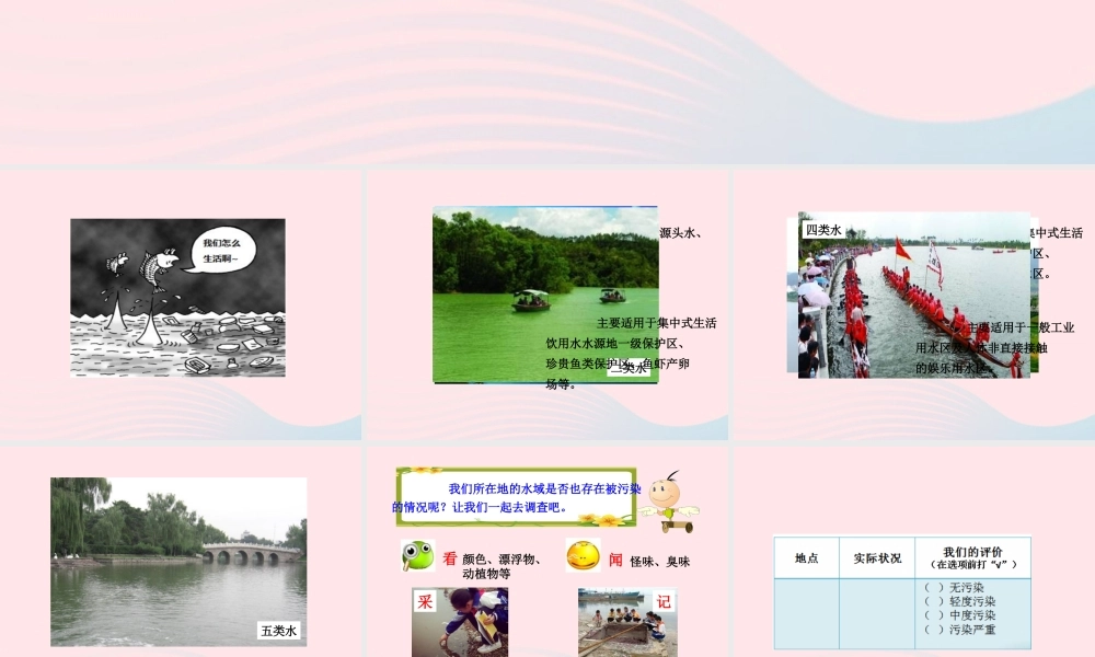 六年级科学下册 二 水环境污染与保护 1 小河的哭泣课件（1） 湘教版-湘教版小学六年级下册自然科学课件