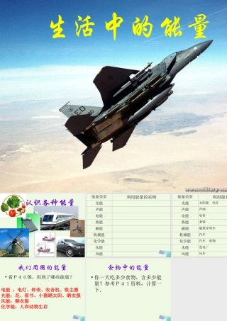 六年级科学上册 第8课 生活中的能量课件1 冀教版-冀教版小学六年级上册自然科学课件