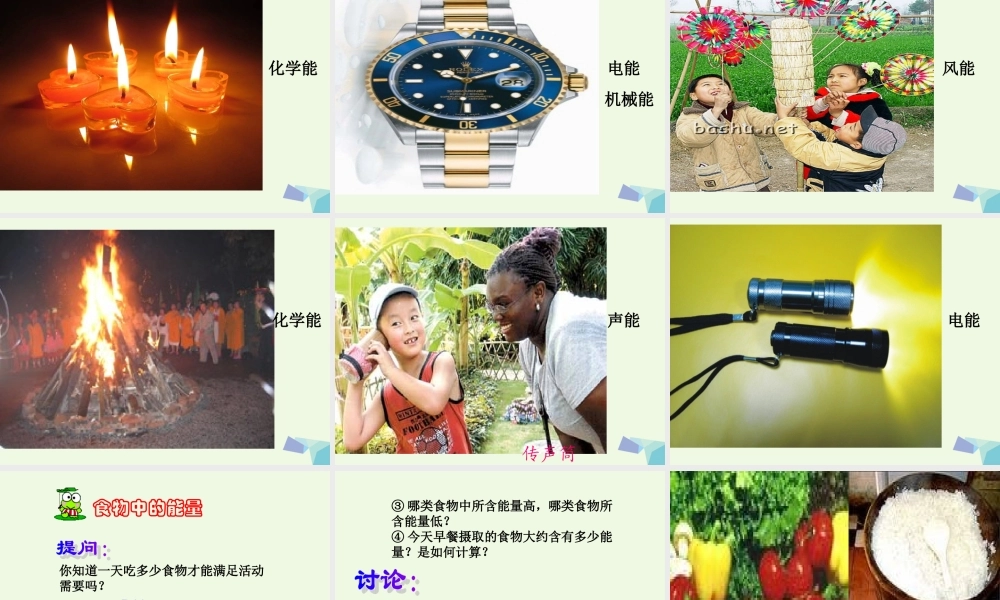 六年级科学上册 第8课 生活中的能量课件3 冀教版-冀教版小学六年级上册自然科学课件