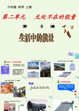 六年级科学上册 第8课 生活中的能量课件3 冀教版-冀教版小学六年级上册自然科学课件