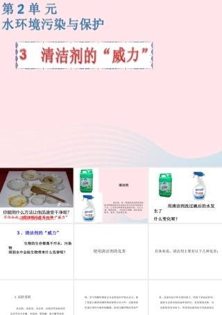 六年级科学下册 二 水环境污染与保护 3 清洁剂的威力课件（1） 湘教版-湘教版小学六年级下册自然科学课件