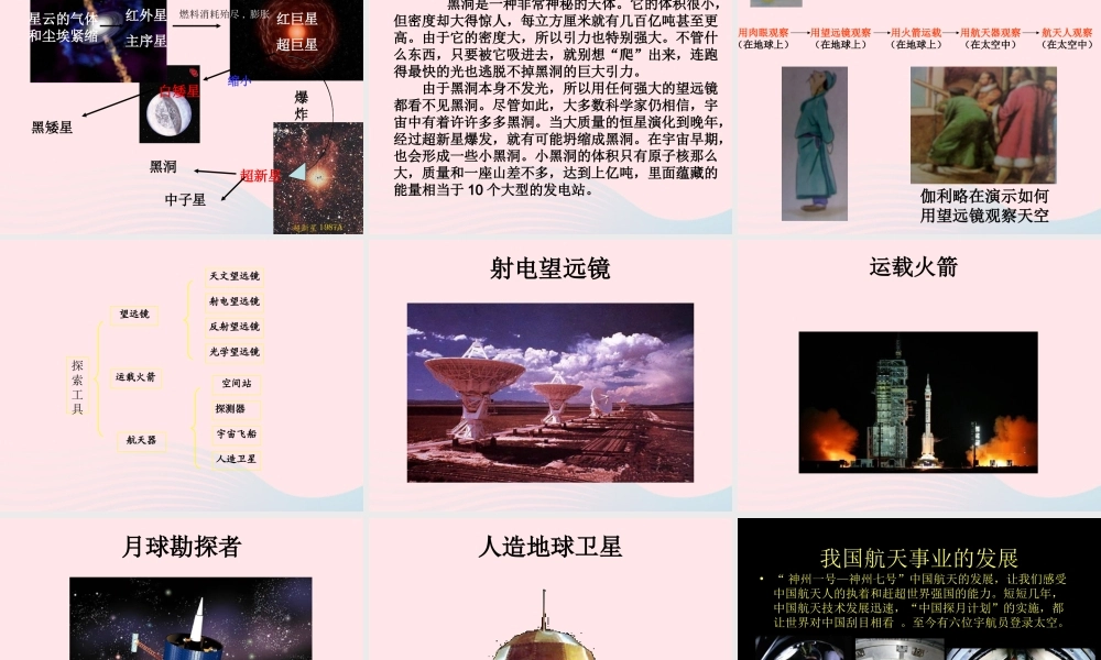 六年级科学下册 第四单元 宇宙与航天技术 第14课《探索宇宙》课件（1） 冀教版-冀教版小学六年级下册自然科学课件