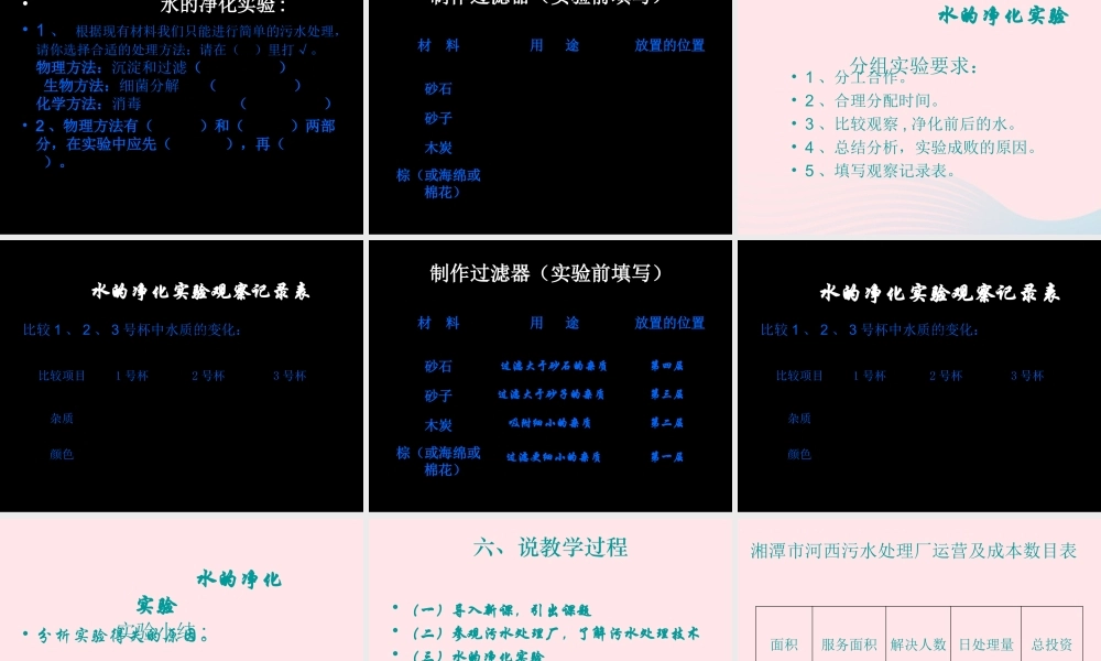 六年级科学下册 二 水环境污染与保护 4 保护我们的生命之河课件（1） 湘教版-湘教版小学六年级下册自然科学课件