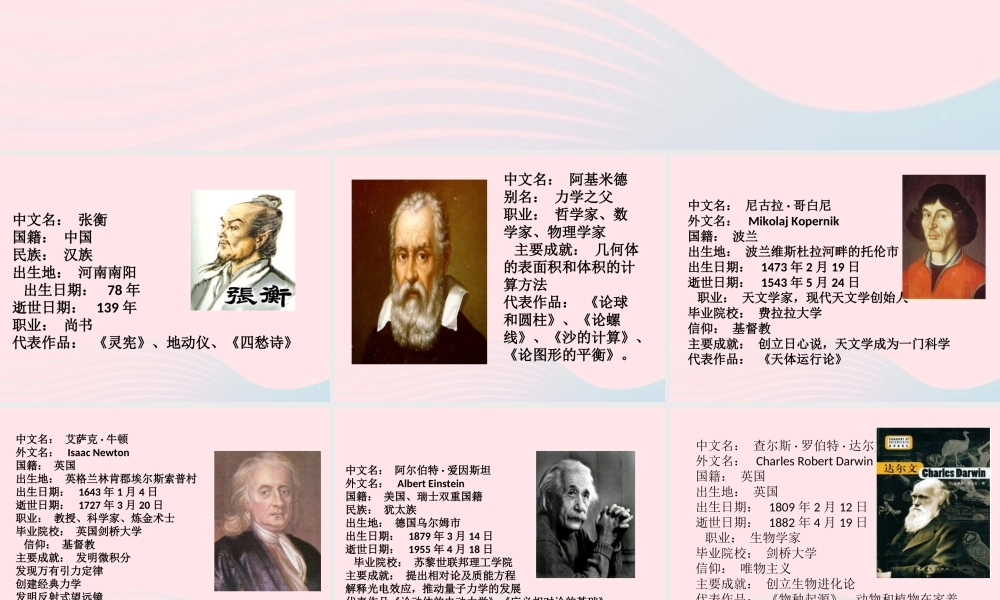 六年级科学下册 第五单元 像科学家一样工作 第17课《走近科学家》课件（1） 冀教版-冀教版小学六年级下册自然科学课件