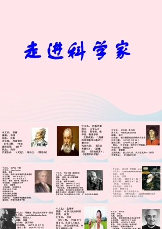 六年级科学下册 第五单元 像科学家一样工作 第17课《走近科学家》课件（1） 冀教版-冀教版小学六年级下册自然科学课件