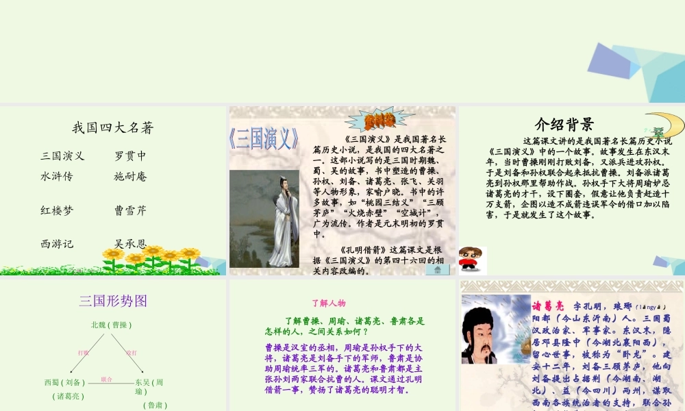 六年级语文上册 孔明借箭课件2 湘教版-湘教版小学六年级上册语文课件