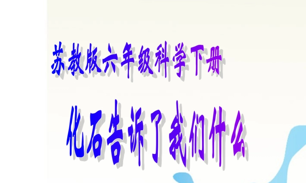 六年级科学下册 化石告诉了我们什么课件1 苏教版