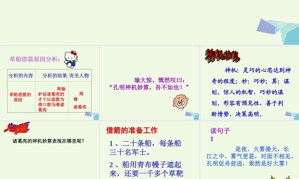 六年级语文上册 孔明借箭课件4 湘教版-湘教版小学六年级上册语文课件