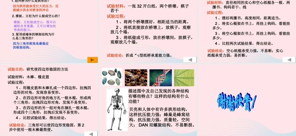 六年级科学下册 第一单元 风格各异的建筑 第2课《巧妙的结构》课件（1） 冀教版-冀教版小学六年级下册自然科学课件