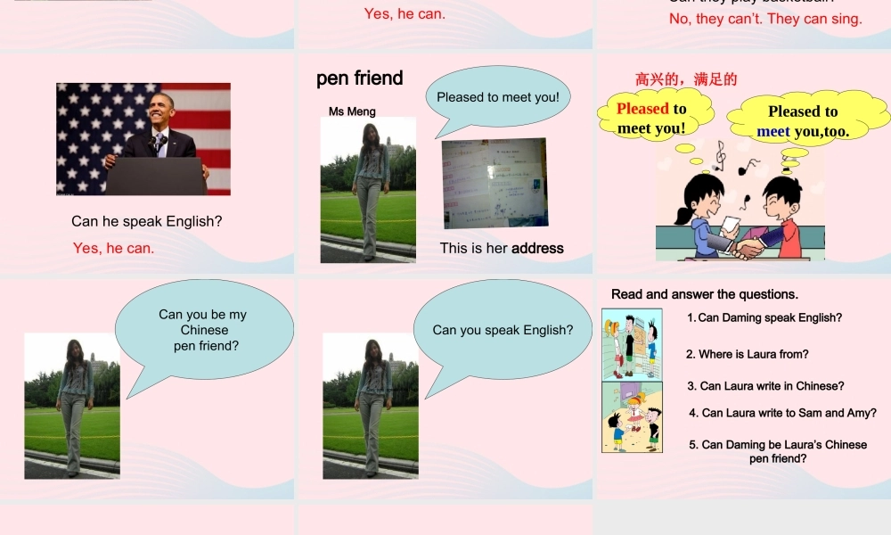 六年级英语上册 Module 5 Unit 1 Can you be my Chinese pen friend课件外研版（三起）-外研版小学六年级上册英语课件