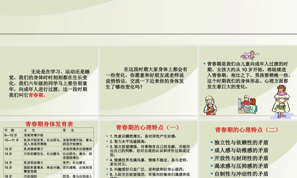 六年级科学下册 悄悄发生的变化 1课件 苏教版