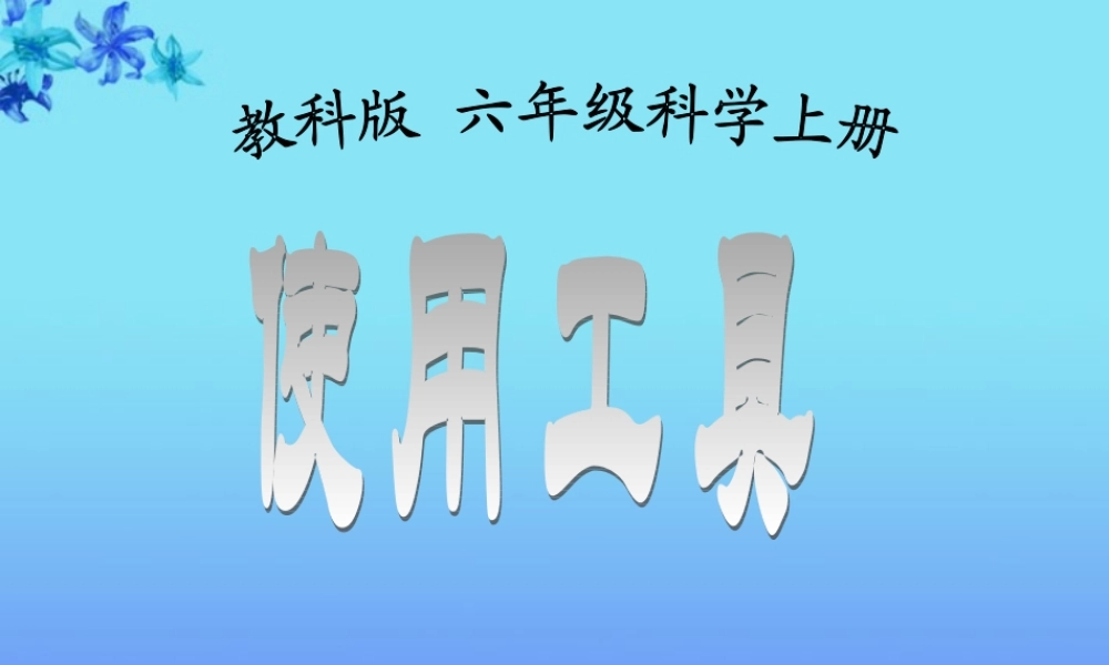 六年级科学上册 使用工具课件 教科版