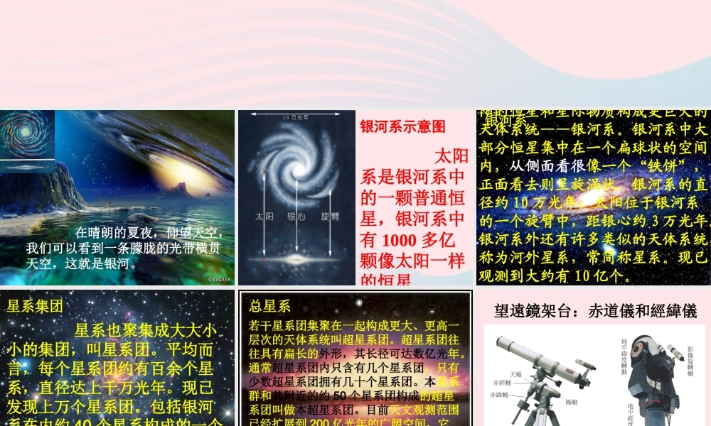 六年级科学下册 三 宇宙探索 2 浩瀚宇宙课件（1） 湘教版-湘教版小学六年级下册自然科学课件