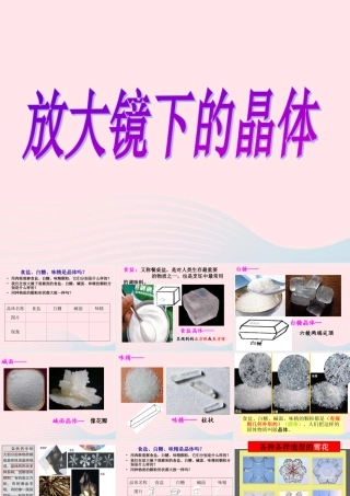 六年级科学下册 第一单元 微小世界 3 放大镜下的晶体课件5 教科版-教科版小学六年级下册自然科学课件