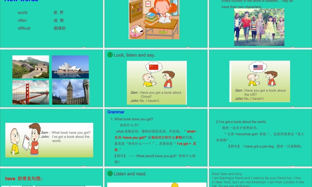 六年级英语上册 Module 6 Unit 1 You've got a letter from New York课件+素材 外研版（三起）