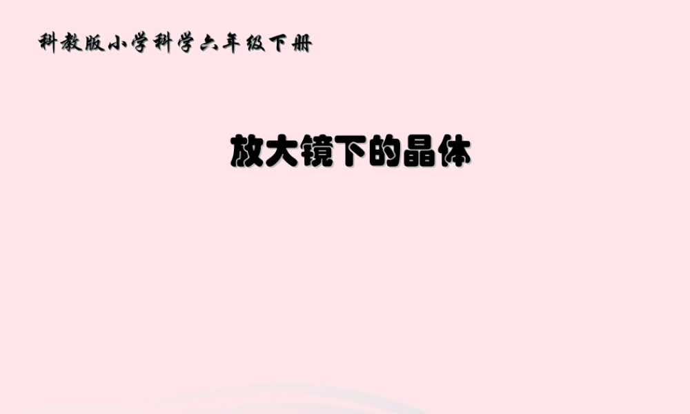 六年级科学下册 第一单元 微小世界 3《放大镜下的晶体》课件1 教科版-教科版小学六年级下册自然科学课件