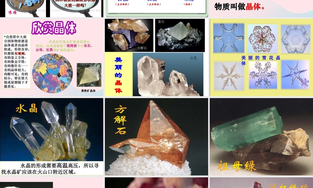 六年级科学下册 第一单元 微小世界 3《放大镜下的晶体》课件1 教科版-教科版小学六年级下册自然科学课件