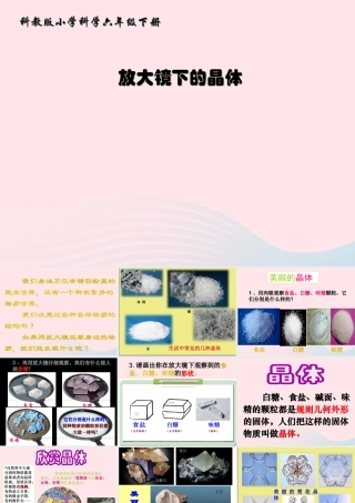 六年级科学下册 第一单元 微小世界 3《放大镜下的晶体》课件1 教科版-教科版小学六年级下册自然科学课件