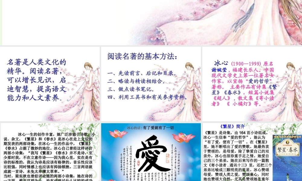 六年级语文上册 名著导读 繁星 春水 母爱 童真 自然课件1 鲁教版-鲁教版小学六年级上册语文课件