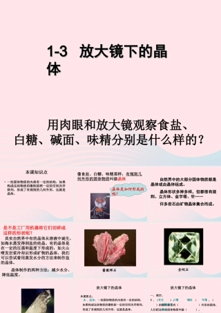 六年级科学下册 第一单元 微小世界 3《放大镜下的晶体》课件2 教科版-教科版小学六年级下册自然科学课件
