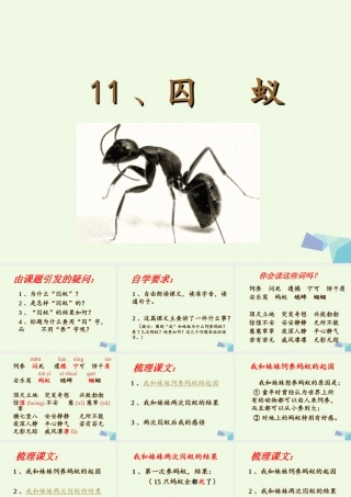 六年级语文上册 囚蚁课件1 鄂教版-鄂教版小学六年级上册语文课件