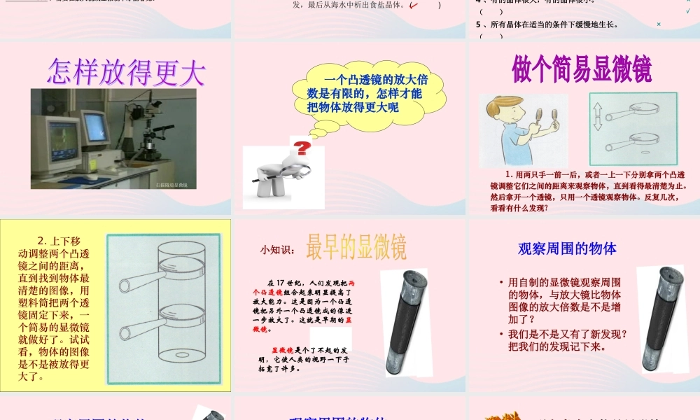 六年级科学下册 第一单元 微小世界 4《怎样放得更大》课件 教科版-教科版小学六年级下册自然科学课件