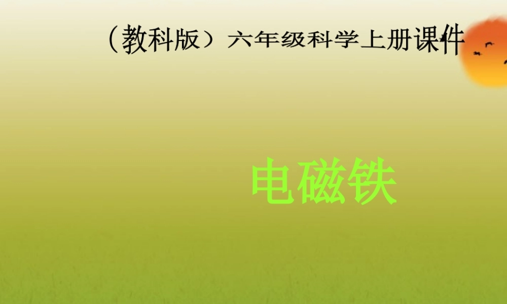 六年级科学上册 电磁铁 1课件 教科版
