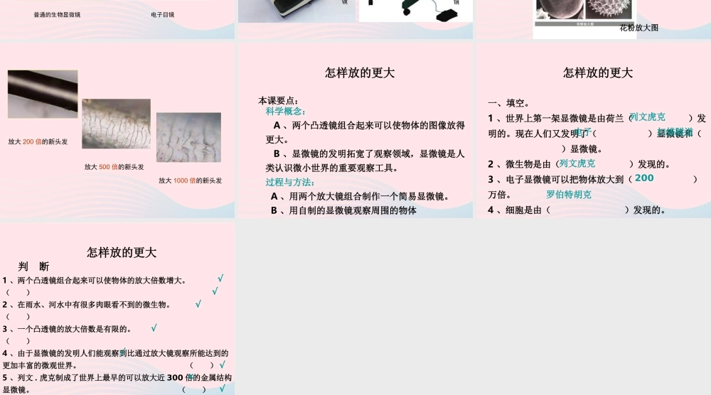 六年级科学下册 第一单元 微小世界 4怎样放得更大课件2 教科版-教科版小学六年级下册自然科学课件