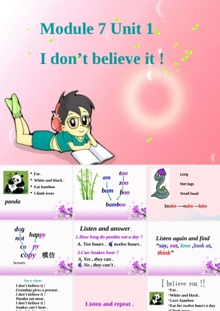 六年级英语上册 Module 7 Unit 1 I don't believe it 课件 外研版（三起）-外研版小学六年级上册英语课件