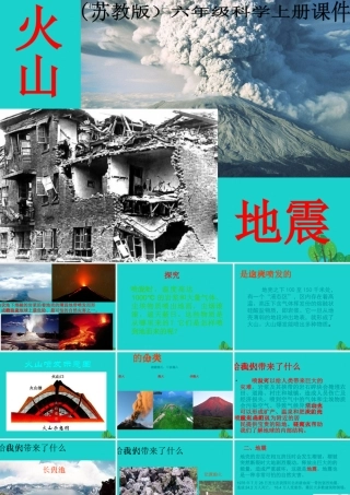 六年级科学上册 火山和地震课件8 苏教版-苏教版小学六年级上册自然科学课件