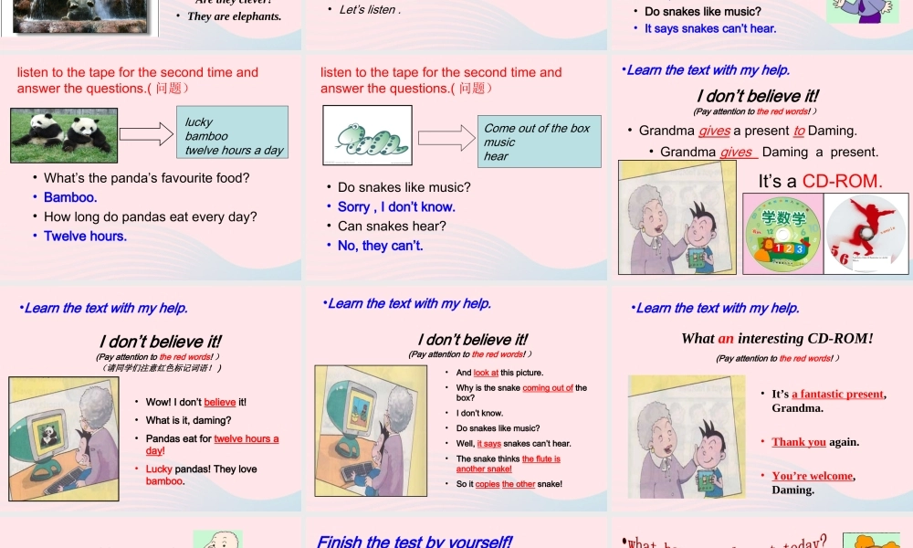 六年级英语上册 Module 7 Unit 1 I don't believe it课件  外研版（三起）-外研版小学六年级上册英语课件