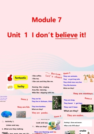 六年级英语上册 Module 7 Unit 1 I don't believe it课件 外研版（三起）-外研版小学六年级上册英语课件