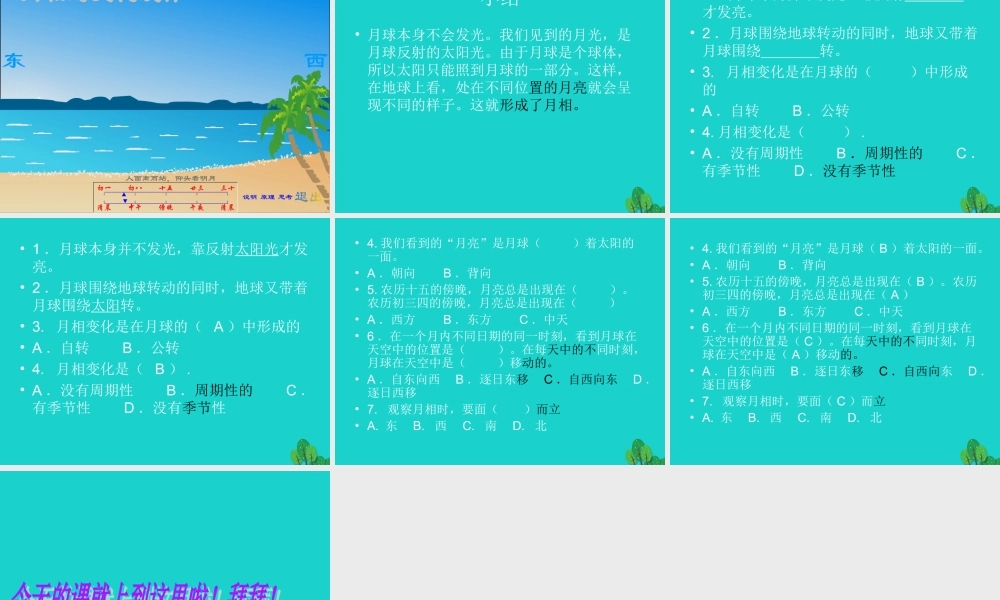 六年级科学上册 弯弯的月亮课件2 青岛版-青岛版小学六年级上册自然科学课件