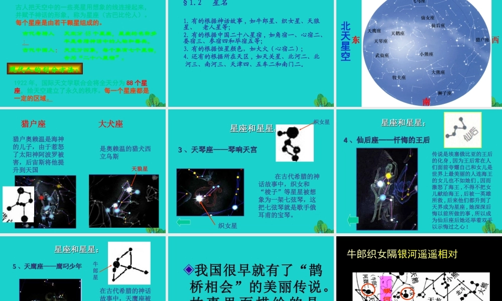 六年级科学上册 看星座课件3 苏教版-苏教版小学六年级上册自然科学课件