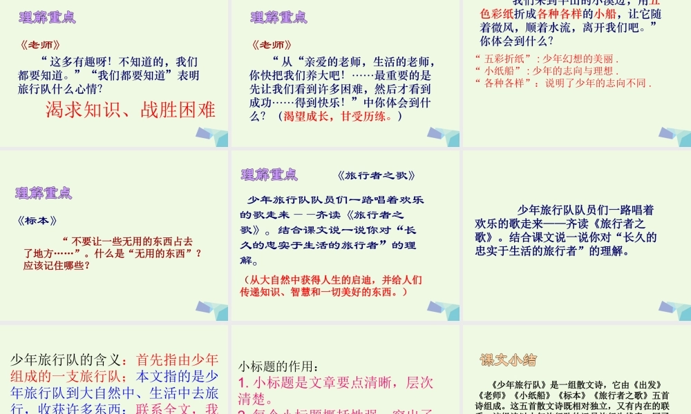 六年级语文上册 少年旅行队课件3 鄂教版-鄂教版小学六年级上册语文课件